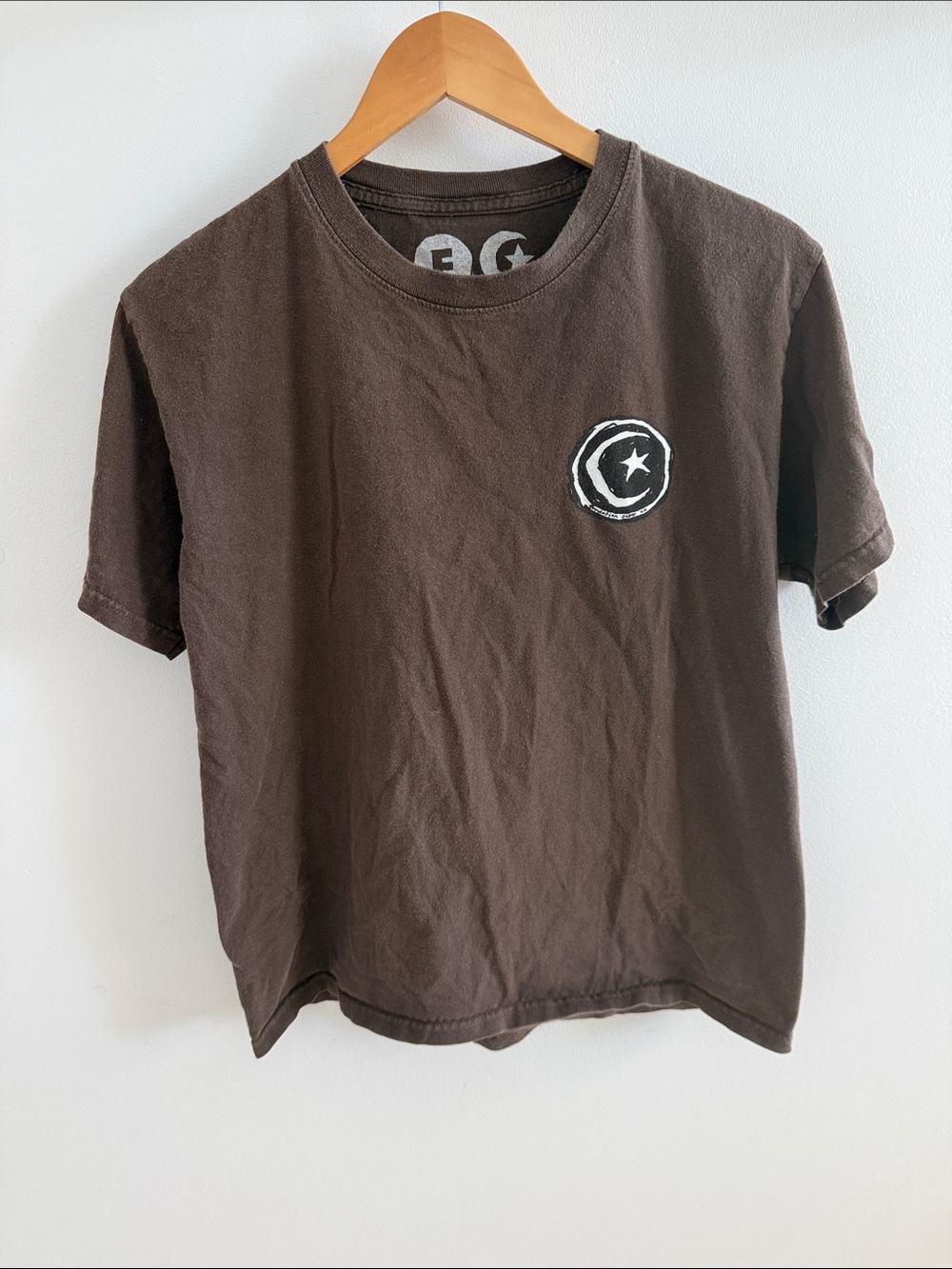 Kids Brown Graphic Tee with Crescent & Star